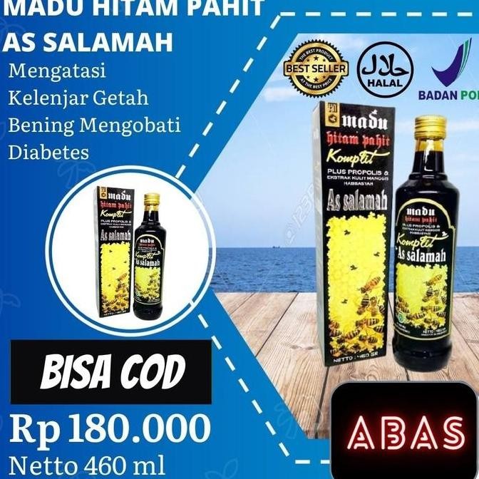 

NEW Madu Hitam Pahit Plus Propolis As Salamah Atasi Kelenjar Getah Bening READY