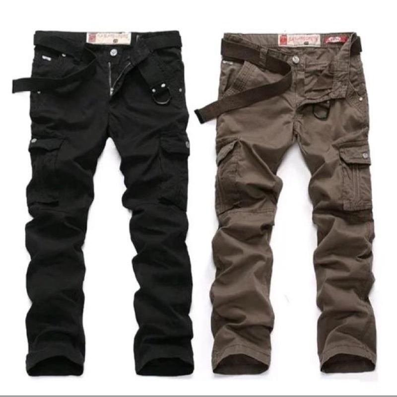 Kyh//Kargo Panjang Polos// Celana Impor//Celana Pria // Free Sabuk//Fashion Bawang Cheng Termurah Be