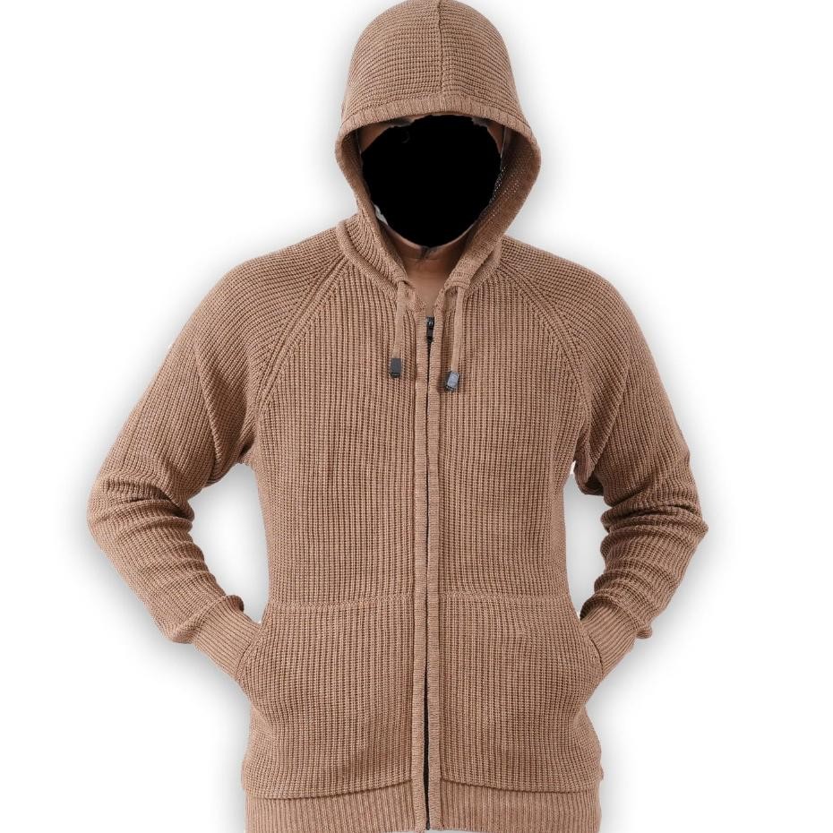 Boneh Sweater Rajut Pria Hoodie Tebal Sweter Rajut Resleting Depan Jaket Rajut Hudie Korea Original 