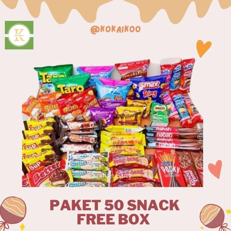 

Paket Snack isi 50 Pcs/ Gift Box Free Ucapan Hari Guru/Anniversary/Ulang Tahun Dll