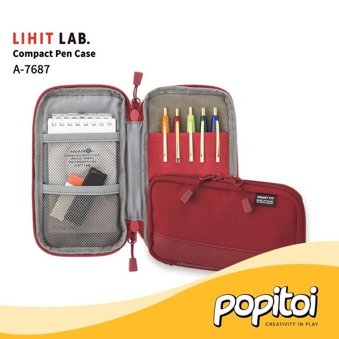 

NEW Lihit Lab A-7687 Compact Pen Case Tempat Kotak Pensil Sekolah Pouch