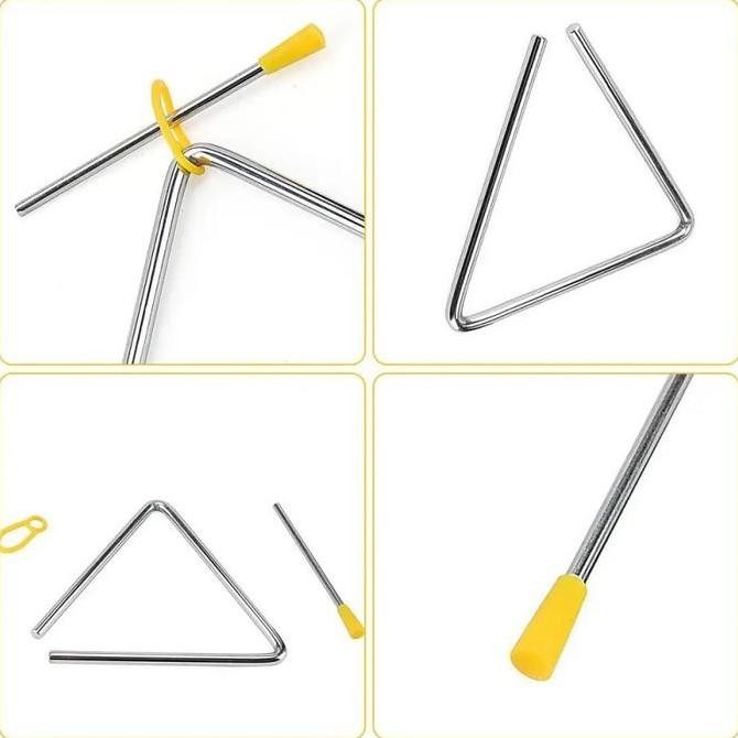 Triangle Alat Musik Stainless Stell 4/5/6 Inci Mainan Musik Triangle Mainan Instrument Triangle Sens