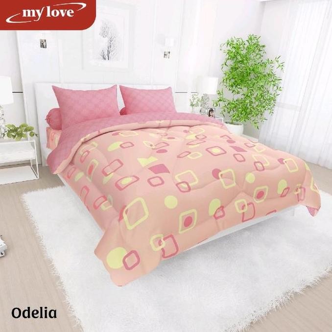 bedcover set flat my love ukuran 160x200 motif odelia