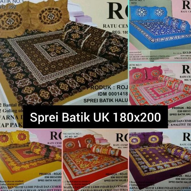 Sprei batik Ratu Cempaka Uk 180x200x30 / Sepdai Batik Legendaris RC katun