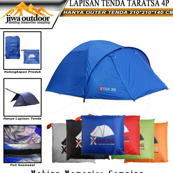 Cover Tenda Teras Camping Layer Tenda 4-5 Person Outer Pelindung Wp