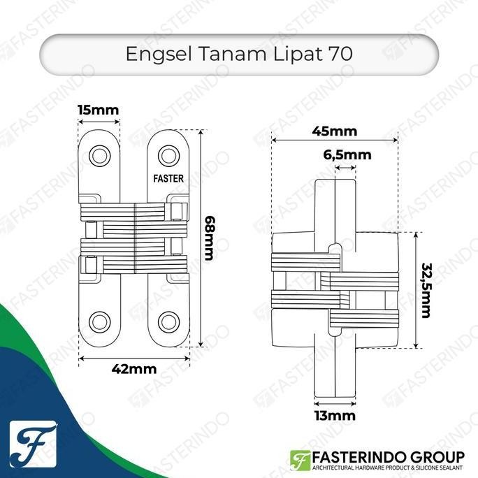 Engsel Lipat Tanam Kayu / Engsel Deer / Engsel Tanam Lipat