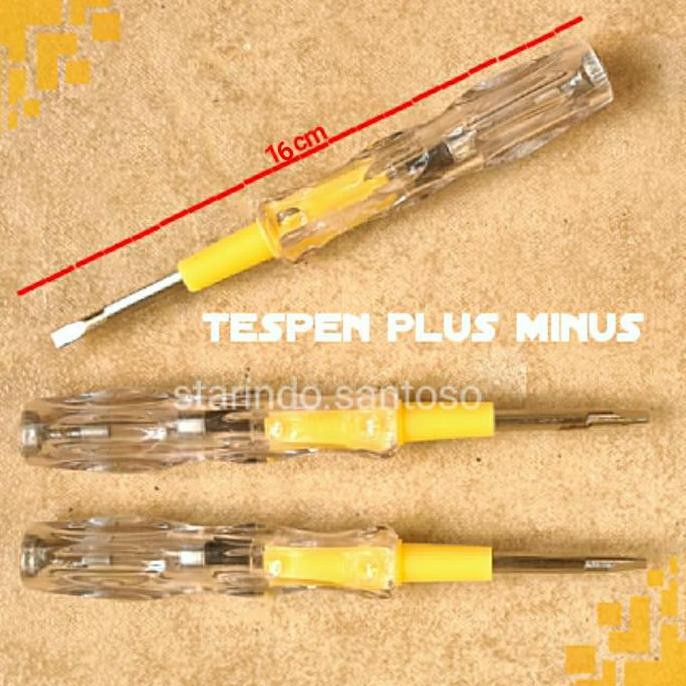Produk Terbaik] TESPEN TRANSPARAN test listrik bb bolak balik plus minus bening