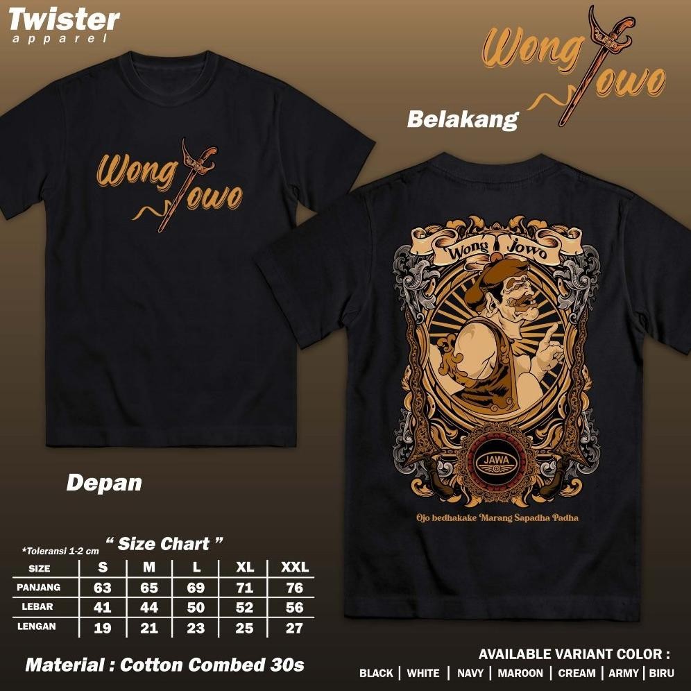 Promo Kaos Jawa Wong Jowo Ojo Bedhakake Marang Sapadha Padha Baju Kata Kata Jawa Culture Kejewen Way