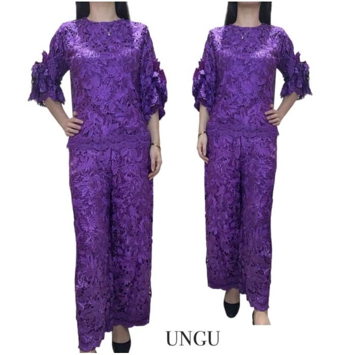 D stelan celana panjang brukat / one set brokat terbaru kekinian terbaru jumbo