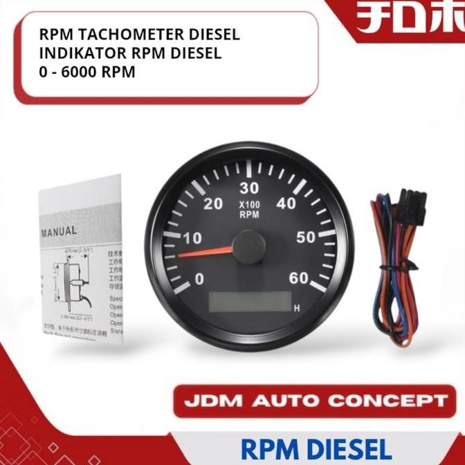 RPM DIESEL - TACHOMETER RPM DIESEL MOBIL 12-24V - INDIKATOR PUTARAN MESIN MOBIL ORIGINAL DAN TERPERC