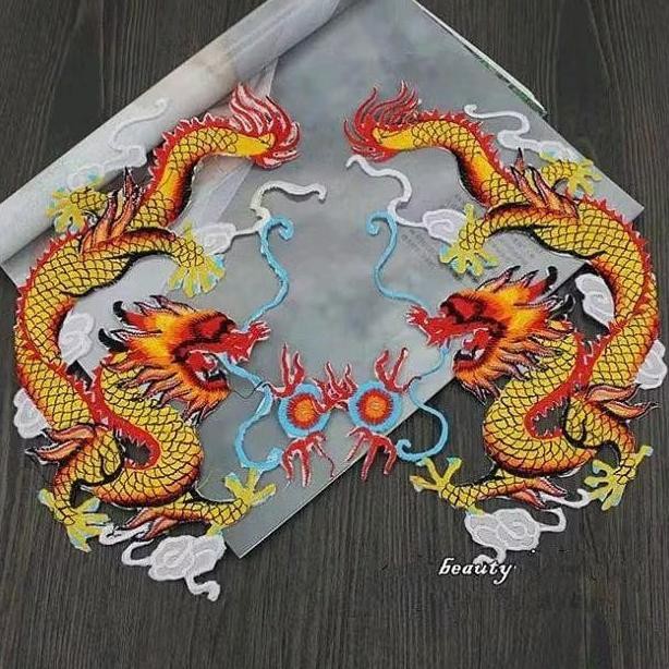 

Termantab] patch sepasang bordir naga, dragon