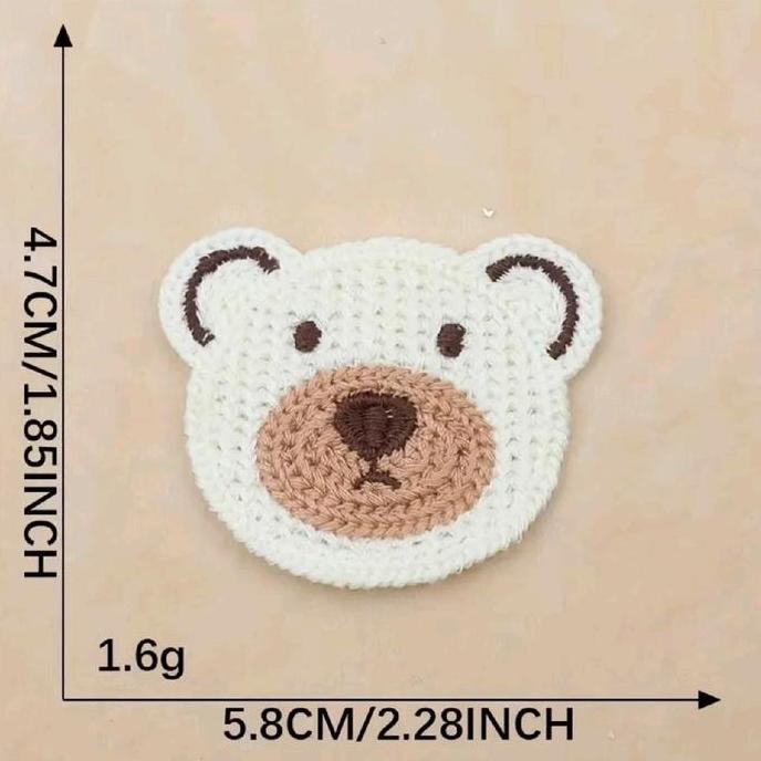 

] patch bear croschet knit wool, patch beruang