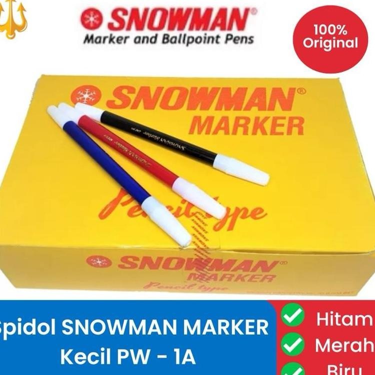 

Terlaris [Harga 1 Lusin] Spidol Kecil Snowman Pw-1A Hitam Biru Merah