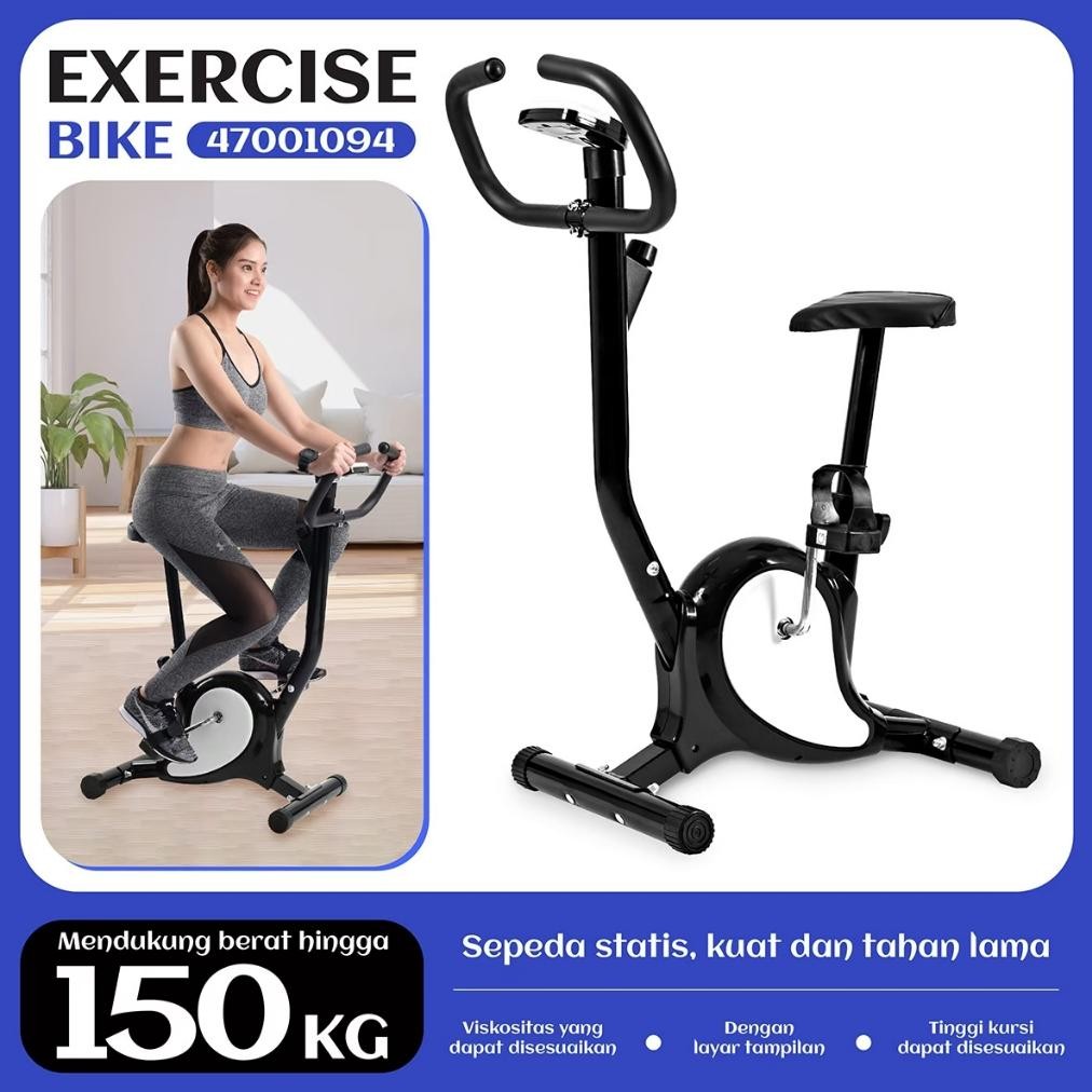Sepeda Statis Berkualitas KUAT HINGGA 150KG Spinning Bike Alat Fitness Gym Exercise Black