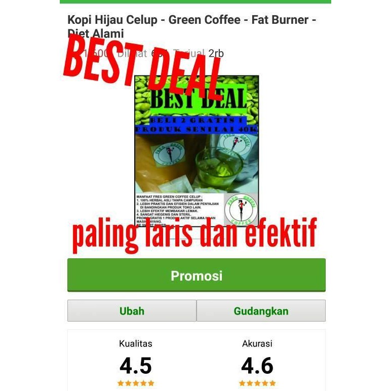 

Kopi Hijau Celup - Green Coffee - Fat Burner - Diet Alami