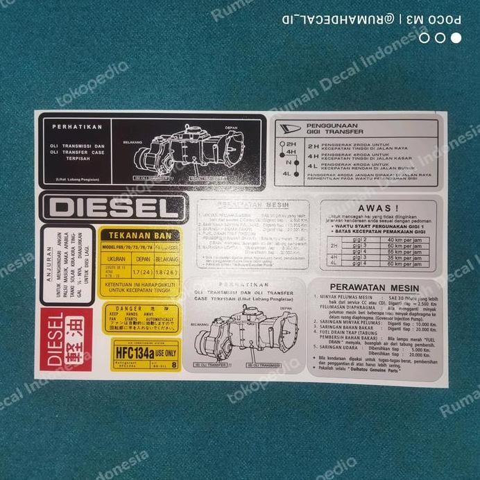 ready Stiker Warning Taft F70 Taft GT Rocky Hiline