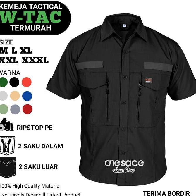BARU Kemeja Kerja Lapangan WTAC Lengan Pendek / Kemeja Tactical Pria Wanita Outdoors TERMURAH Tebal 