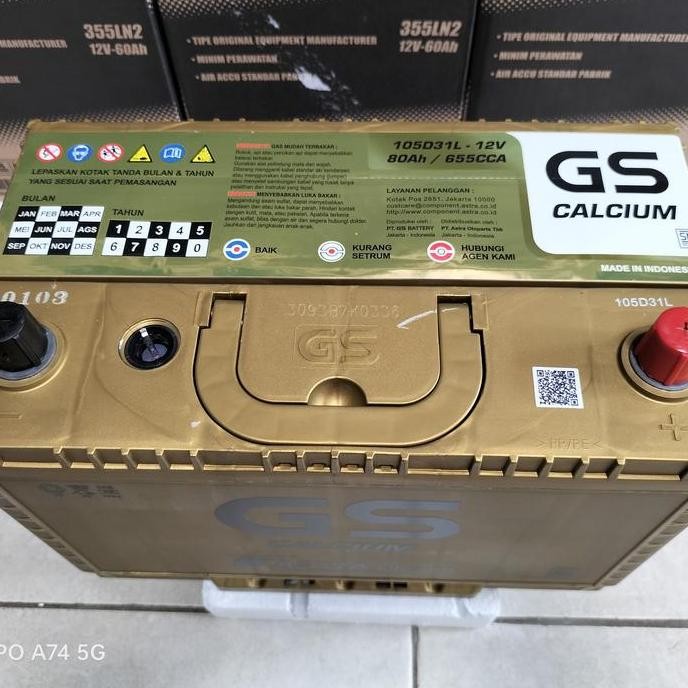 Aki Mobil Pajero Dakar, Fortuner Diesel 105D31L GS Astra Calsium 80ah