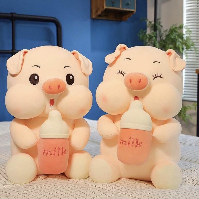 Boneka Pig Bottle Milk Terbaru Viral Boneka Babi Pegang Botol Susu Murah Lembut Lucu Berlabel Sni New