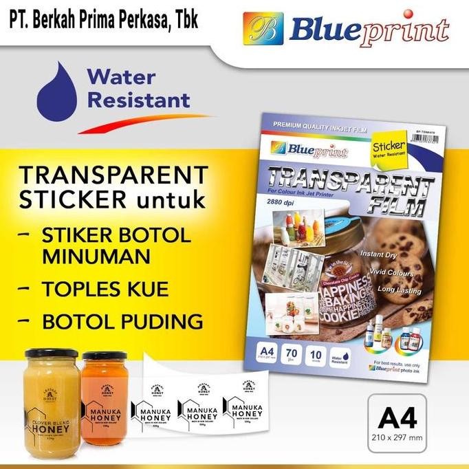 

Stiker Transparan Tahan AIR BLUEPRINT Bahan Transparant sticker A4