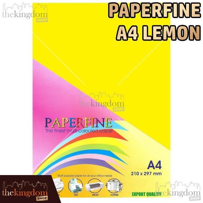 

Paperfine Kertas HVS Warna A4 Lemon Kuning Tua / Isi 100 Lembar