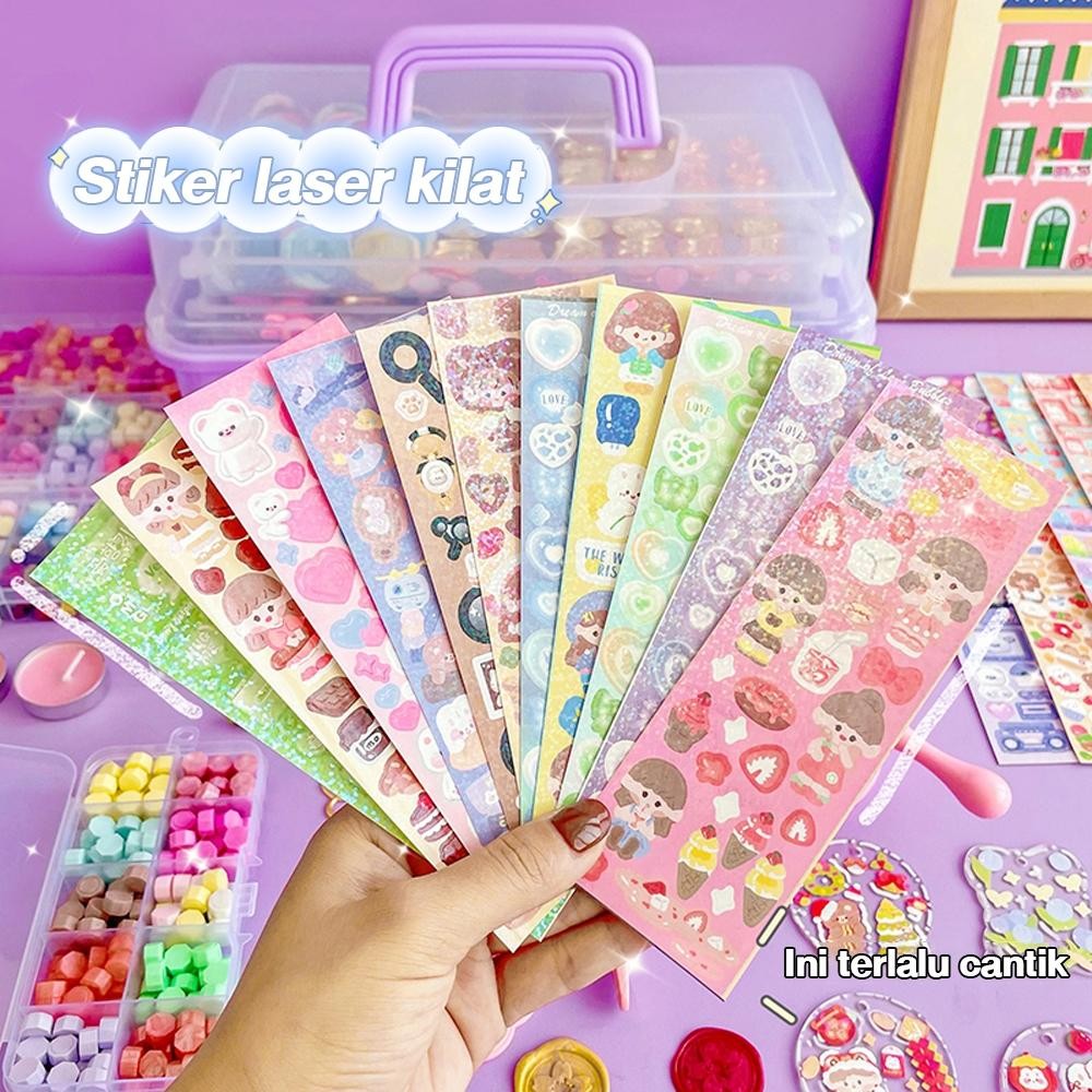 

Jojotoy 2-In-1 Diy Wax Stamp Set Diy Guka Kit Gantungan Kunci Akrilik Kit Retro Seal Wax Beads Set / Set Stempel Segel Lilin