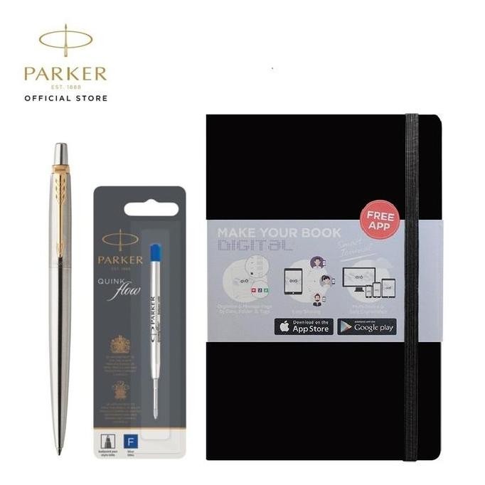 

Special Package - Jotter Stainless Steel Gold, Refill Blue, O2O Jurnal Co