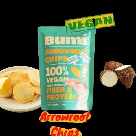 Keripik Umbi Garut Arrowroot Chips Camilan Sehat Tanpa Pengawet Msg