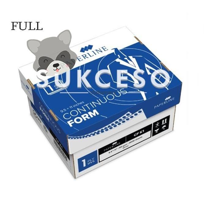 

TERBARU Paperline PPL Continous Form 1 Ply / Kertas CF K1 Putih