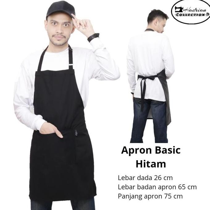 

Terlaris Celemek Masak Celemek Dapur Apron Kitchen - Drill Premium - Hitam