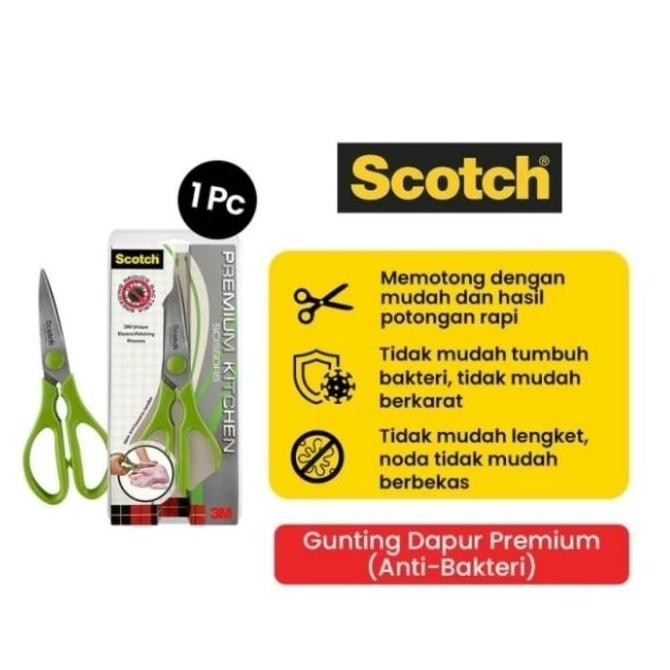 

Terlaris 3M Scotch Premium Kitchen Scissor Gunting Dapur Anti Karat 1Pc