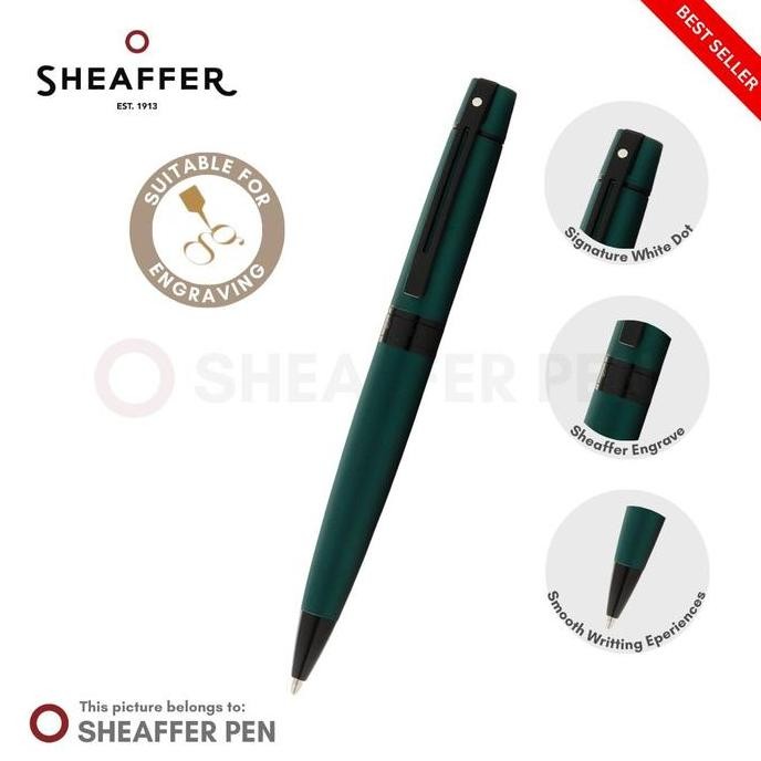 

Sheaffer 300 Matte Green Lacquer Ballpoint Pen Co