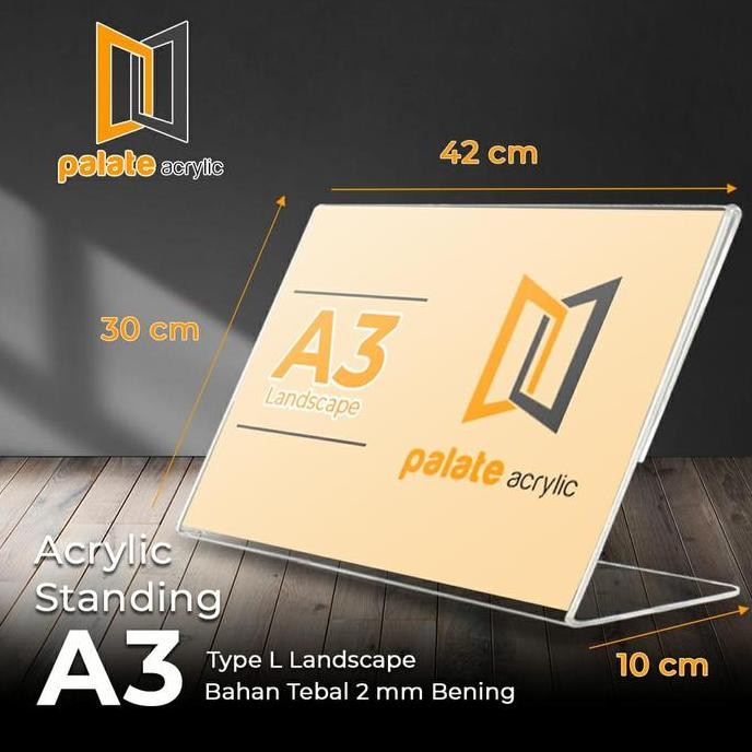 

New Product - Acrylic Tent Holder A3 L / Akrilik A3 L Landscape/ A3Ll / Acrilic 2Mm Kiarastoreku