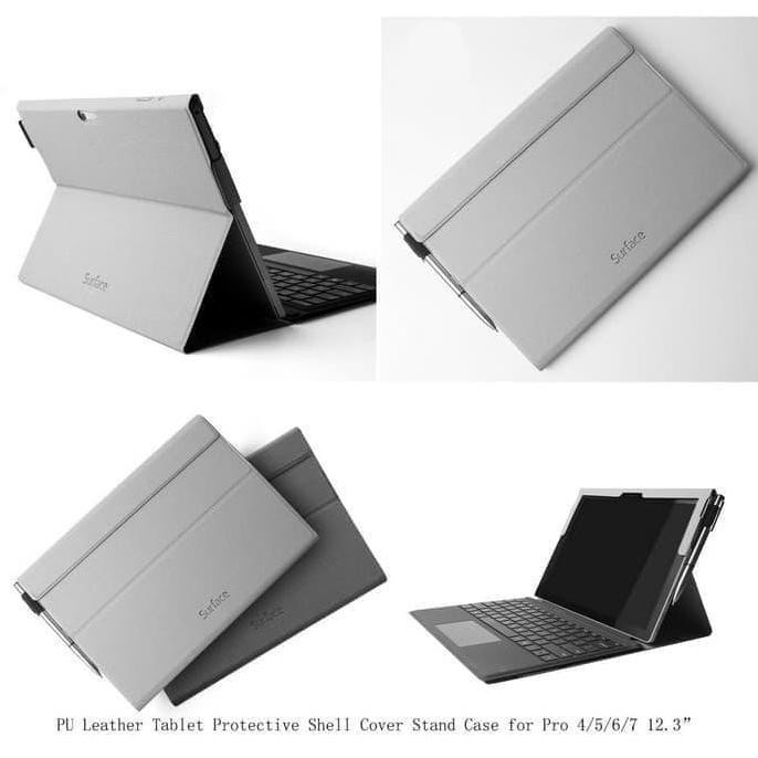 Microsoft Surface Pro 4 5 6 7 Smart Cover Leather Case Casing Co