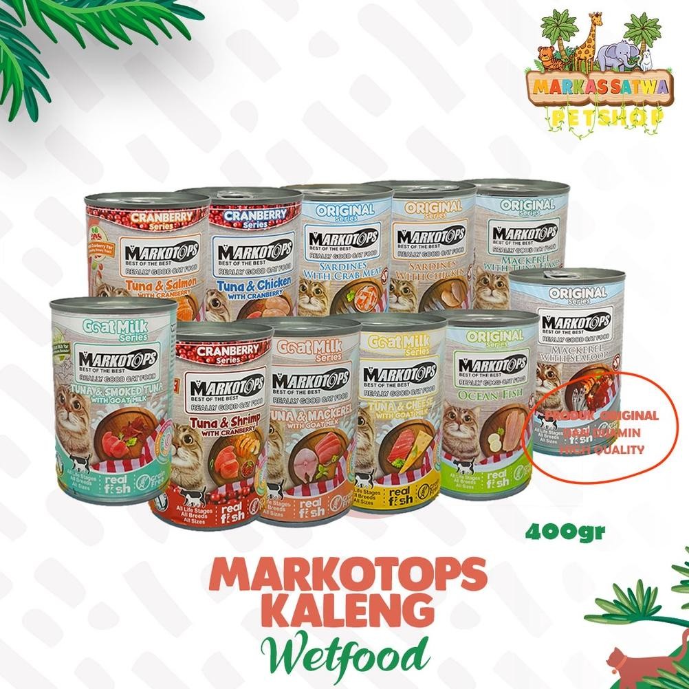 Markotops Kaleng Goat Milk Cranberry Series 400 gr - Makanan Kucing Basah Untuk Adult & Kitten