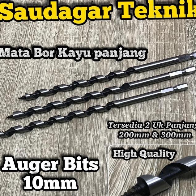 Mata Bor Kayu Panjang 10Mm Wood Auger Bit 10 Mm Kualitas Baik