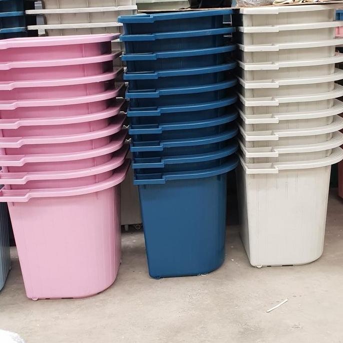 BAK AIR MANDI SUDUT OVAL+TEMPAT SABUN+LUBANG PENUTUP AIR+-120 L PINK