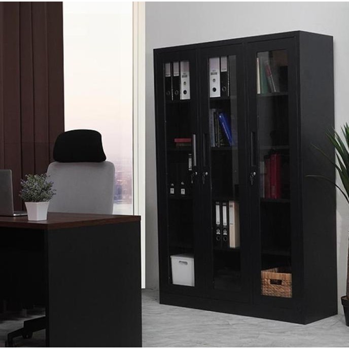 Lemari Arsip Besi 3 Pintu - Black Co