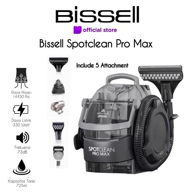 Bissell Spotclean Pro Max 15Kpa Vacuum Extractor Vakum Sofa Karpet