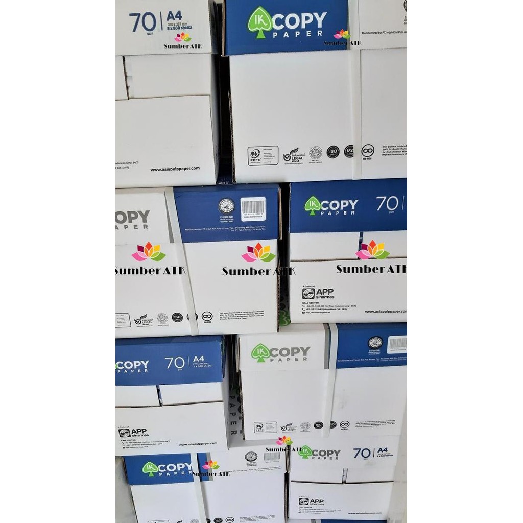 

New Product - Kertas Hvs A4 Ik Copy Paper 70Gsm(Per Dus, Khusus Gosend/Grab Express) Kiarastoreku