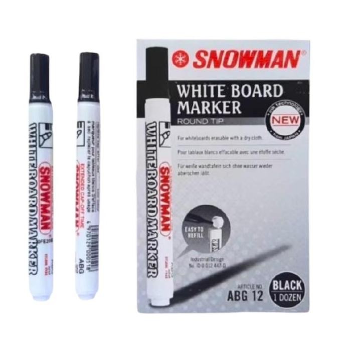 

Spidol Snowman Abg-12 White Board Marker 12 Pcs - Alat Tulis- Spidol - Stationery Papan Tinta Co