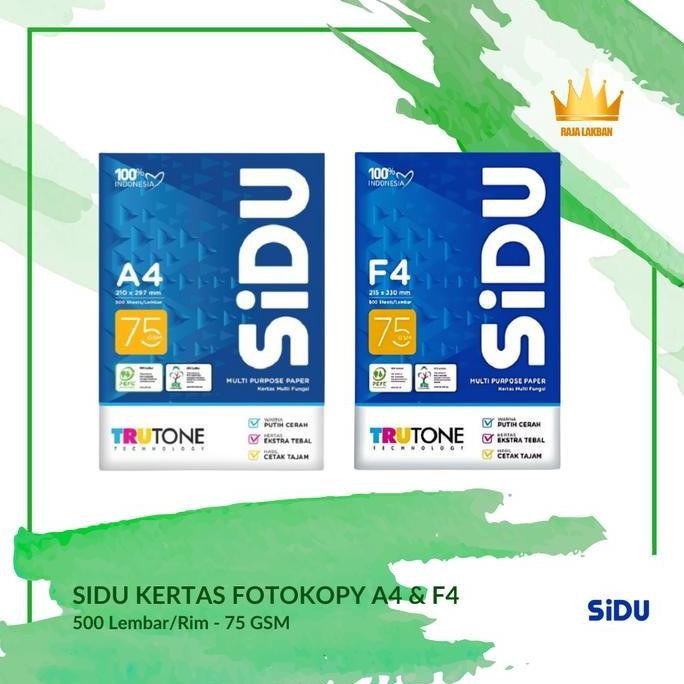 

Kertas Hvs Fotocopy Sidu A4 F4 75 Gsm/ 500 Lembar - Ream Co