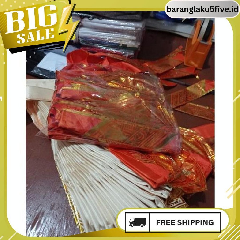 Udeng Bali Putih, Hitam, Merah, Biru Tua Meledak