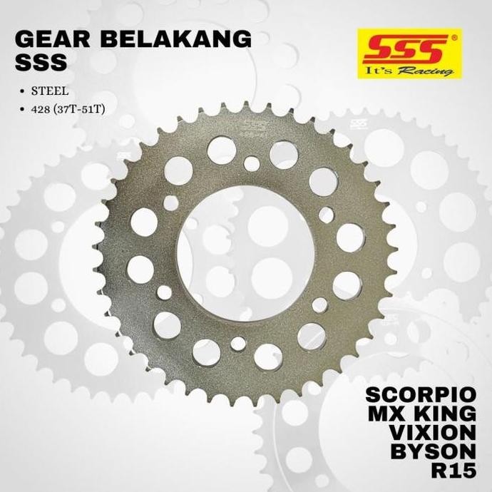 Sss Gear Belakang Scorpio Vixion Mx King Byson Nvl Nva R15 415 428 Ori