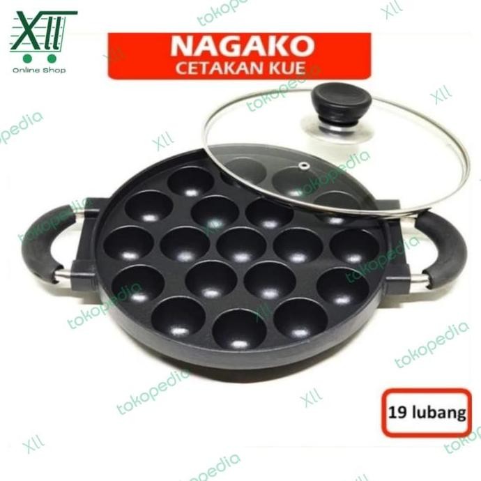 NEW NAGAKO Non Stick Cake Pan 19 Lubang Cetakan TAKOYAKi POFFERTJES BiKANG
