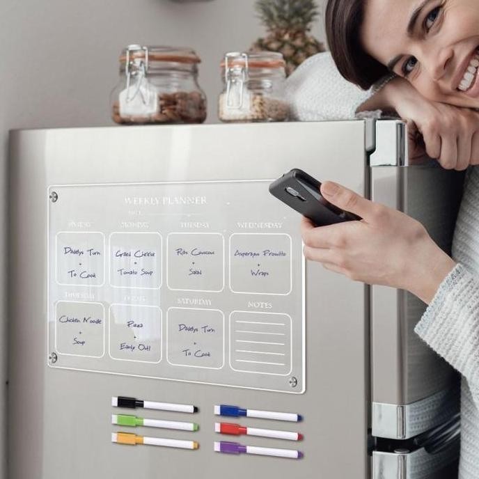 

Weekly Planner Magnet Kulkas Akrilik Custom Dinding Schedule Board Untuk Dinding Kantor Co