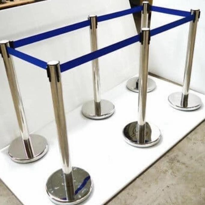 

Tiang Pita Pembatas / Tiang Antrian Pita Warna Silver Co