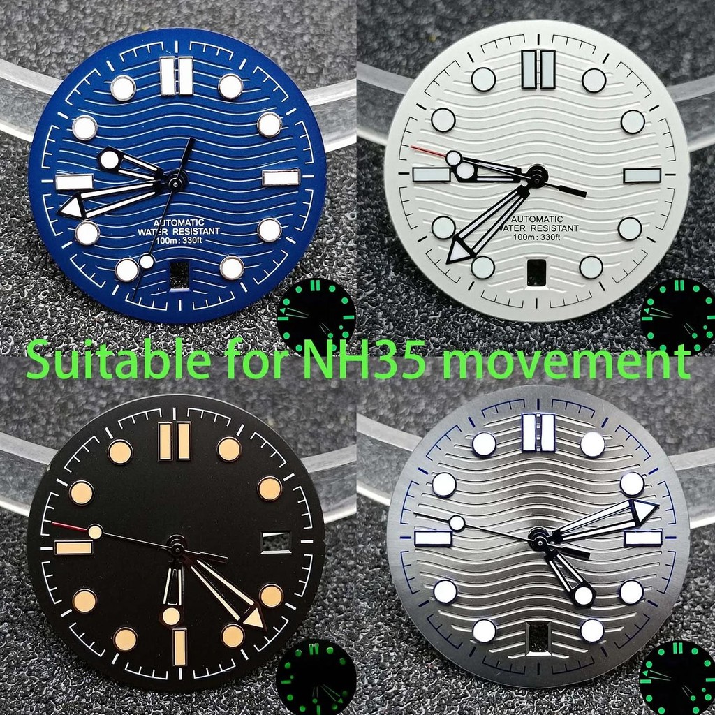 31.7mm dial suitable for NH35 automatic mechanical movement at 6 o'clock NH35 movement dial/pointer 