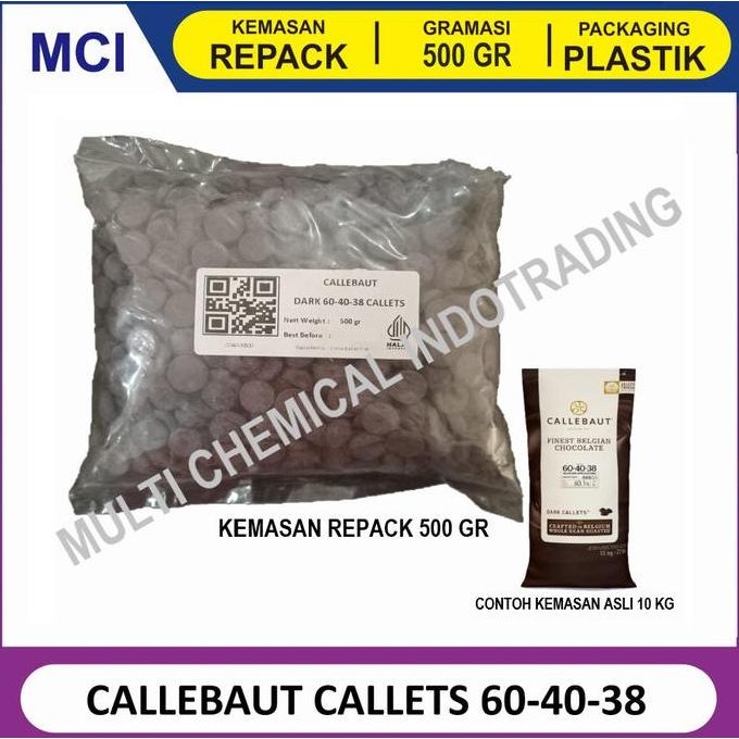 

Callebaut Callets Dark & Bitter 60-40-38 - Repack 500 Gr Co