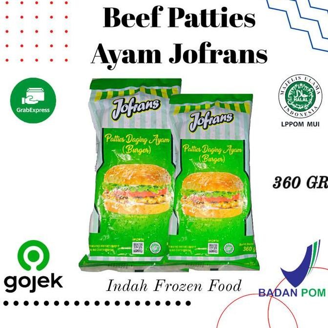 

(Allthebest) Jofrans Burger Patties Ayam Burger Frozen 360 GR